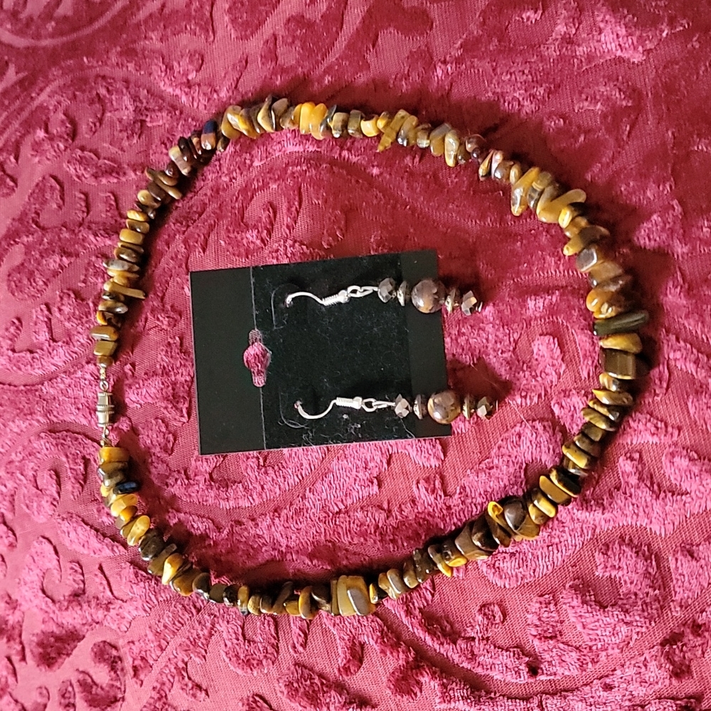 Tigers Eye Necklace & Earring Set